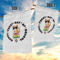 Cat Happy First Day Of School Garden Flag Back To School Gift For Kids - Wonder Print Shop