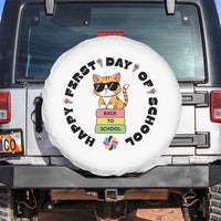 Cat Happy First Day Of School Spare Tire Cover Back To School Gift For Kids - Wonder Print Shop