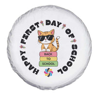Cat Happy First Day Of School Spare Tire Cover Back To School Gift For Kids - Wonder Print Shop