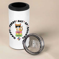 Cat Happy First Day Of School 4 in 1 Can Cooler Tumbler Back To School Gift For Kids
