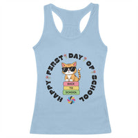 Cat Happy First Day Of School Racerback Tank Top Back To School Gift For Kids - Wonder Print Shop