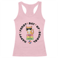 Cat Happy First Day Of School Racerback Tank Top Back To School Gift For Kids - Wonder Print Shop