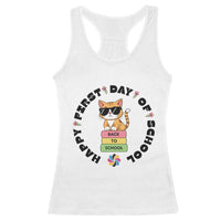 Cat Happy First Day Of School Racerback Tank Top Back To School Gift For Kids - Wonder Print Shop