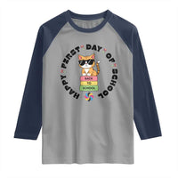 Cat Happy First Day Of School Raglan Shirt Back To School Gift For Kids - Wonder Print Shop