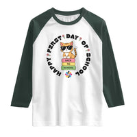 Cat Happy First Day Of School Raglan Shirt Back To School Gift For Kids - Wonder Print Shop
