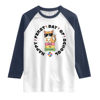 Cat Happy First Day Of School Raglan Shirt Back To School Gift For Kids - Wonder Print Shop