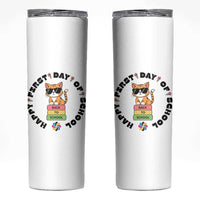 Cat Happy First Day Of School Skinny Tumbler Back To School Gift For Kids