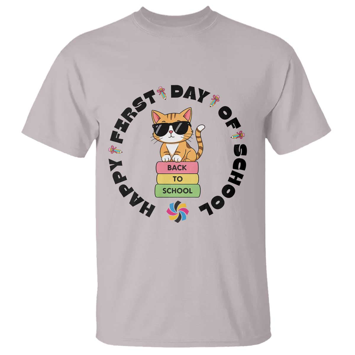 Cat Happy First Day Of School T Shirt Back To School Gift For Kids - Wonder Print Shop
