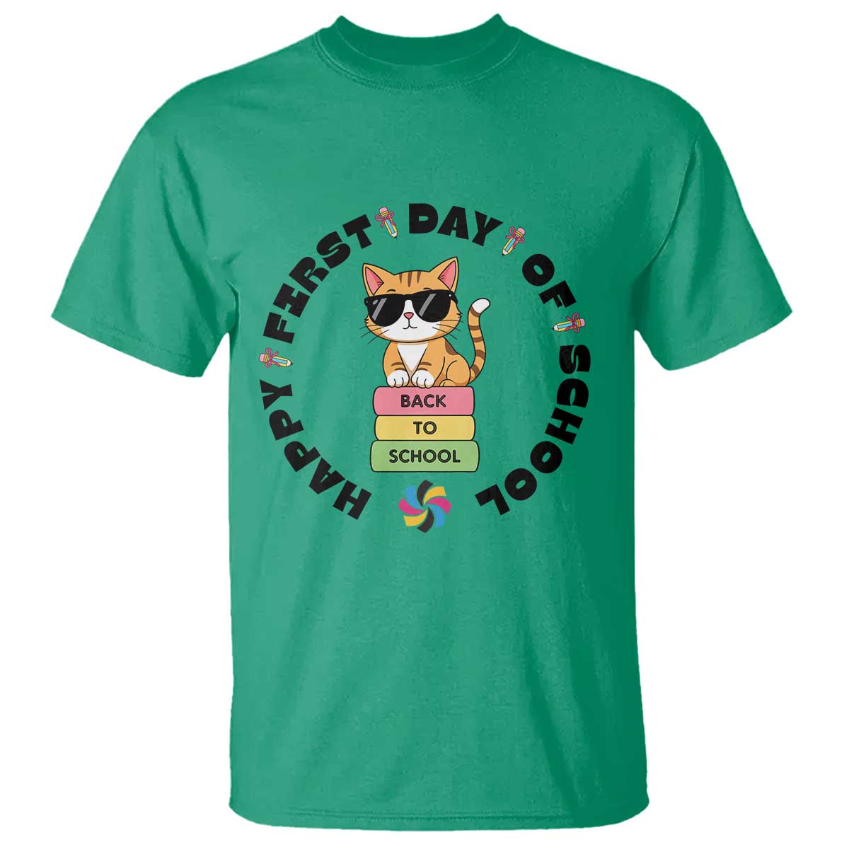 Cat Happy First Day Of School T Shirt Back To School Gift For Kids - Wonder Print Shop