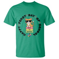 Cat Happy First Day Of School T Shirt Back To School Gift For Kids - Wonder Print Shop