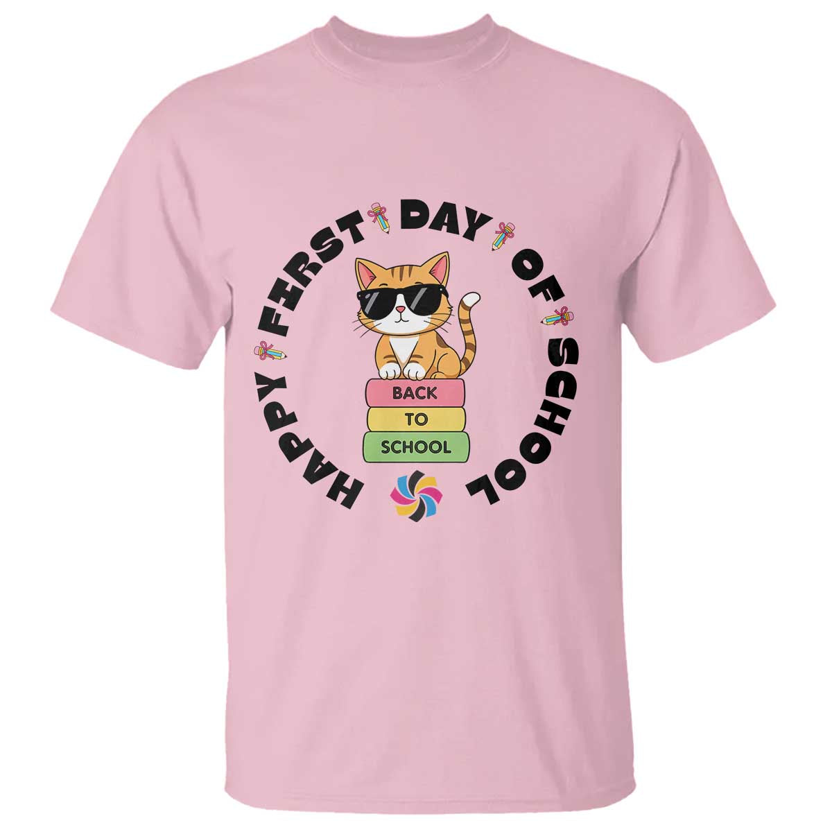 Cat Happy First Day Of School T Shirt Back To School Gift For Kids - Wonder Print Shop