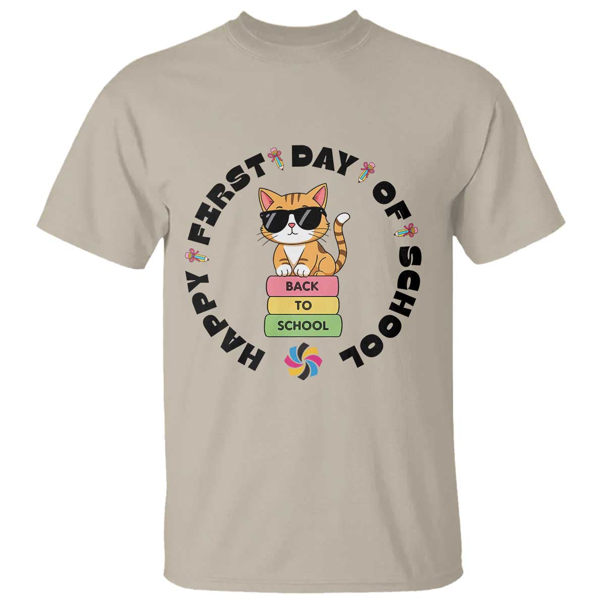 Cat Happy First Day Of School T Shirt Back To School Gift For Kids - Wonder Print Shop