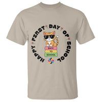 Cat Happy First Day Of School T Shirt Back To School Gift For Kids - Wonder Print Shop
