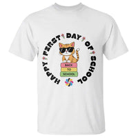 Cat Happy First Day Of School T Shirt Back To School Gift For Kids - Wonder Print Shop