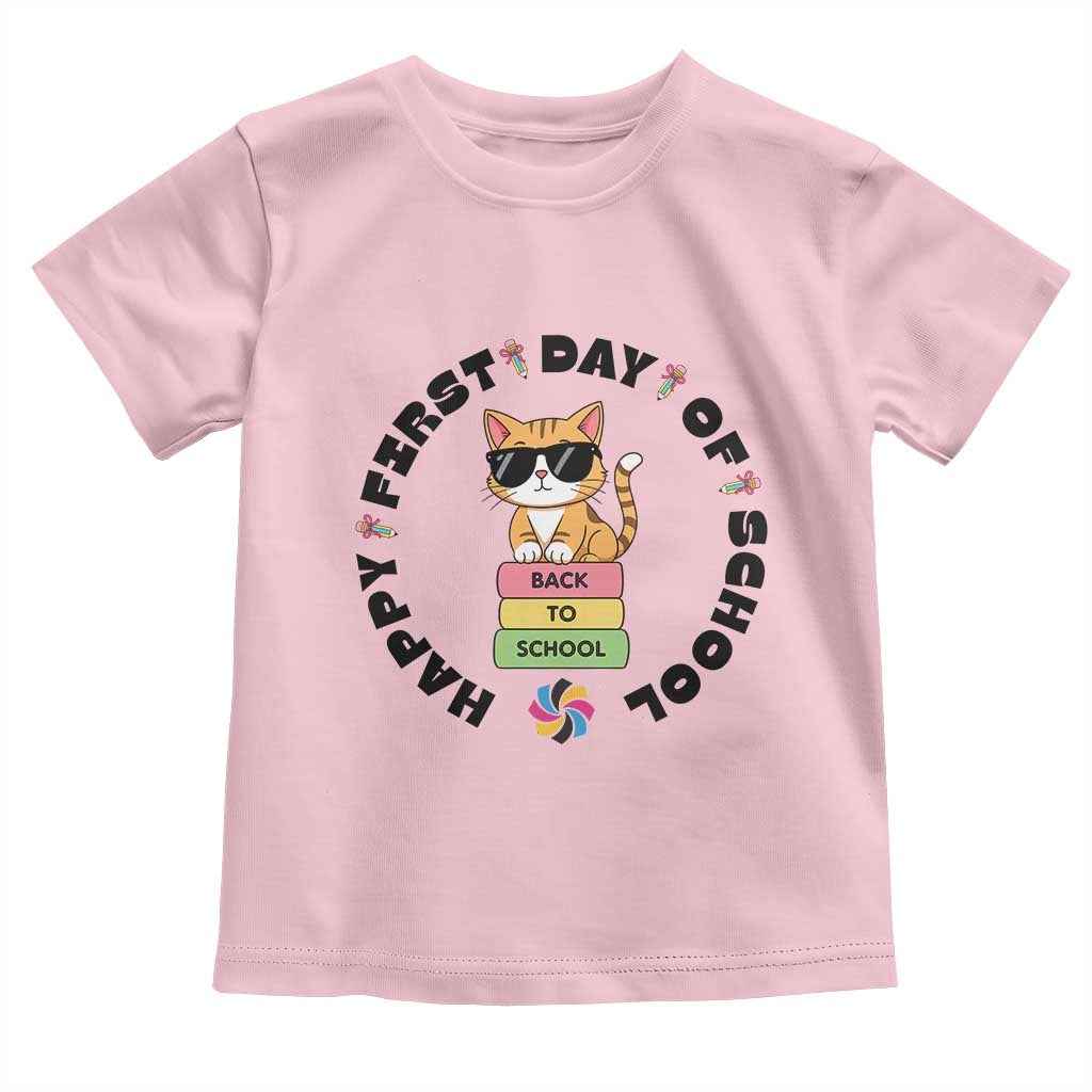 Cat Happy First Day Of School Toddler T Shirt Back To School Gift For Kids - Wonder Print Shop