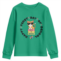 Cat Happy First Day Of School Youth Sweatshirt Back To School Gift For Kids - Wonder Print Shop