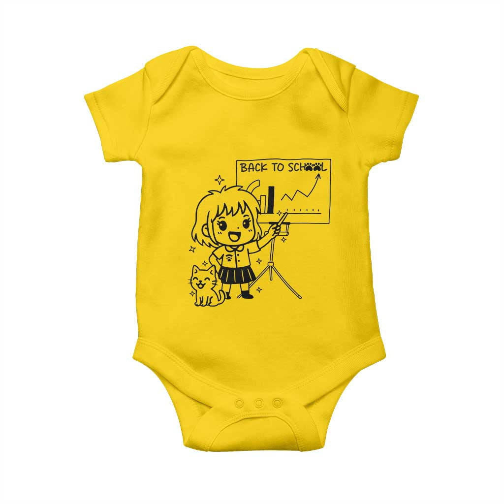 Back To school Baby Onesie Funny Teacher Teaching Cat Lover Gift - Wonder Print Shop