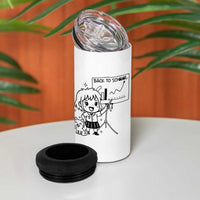 Back To school 4 in 1 Can Cooler Tumbler Funny Teacher Teaching Cat Lover Gift