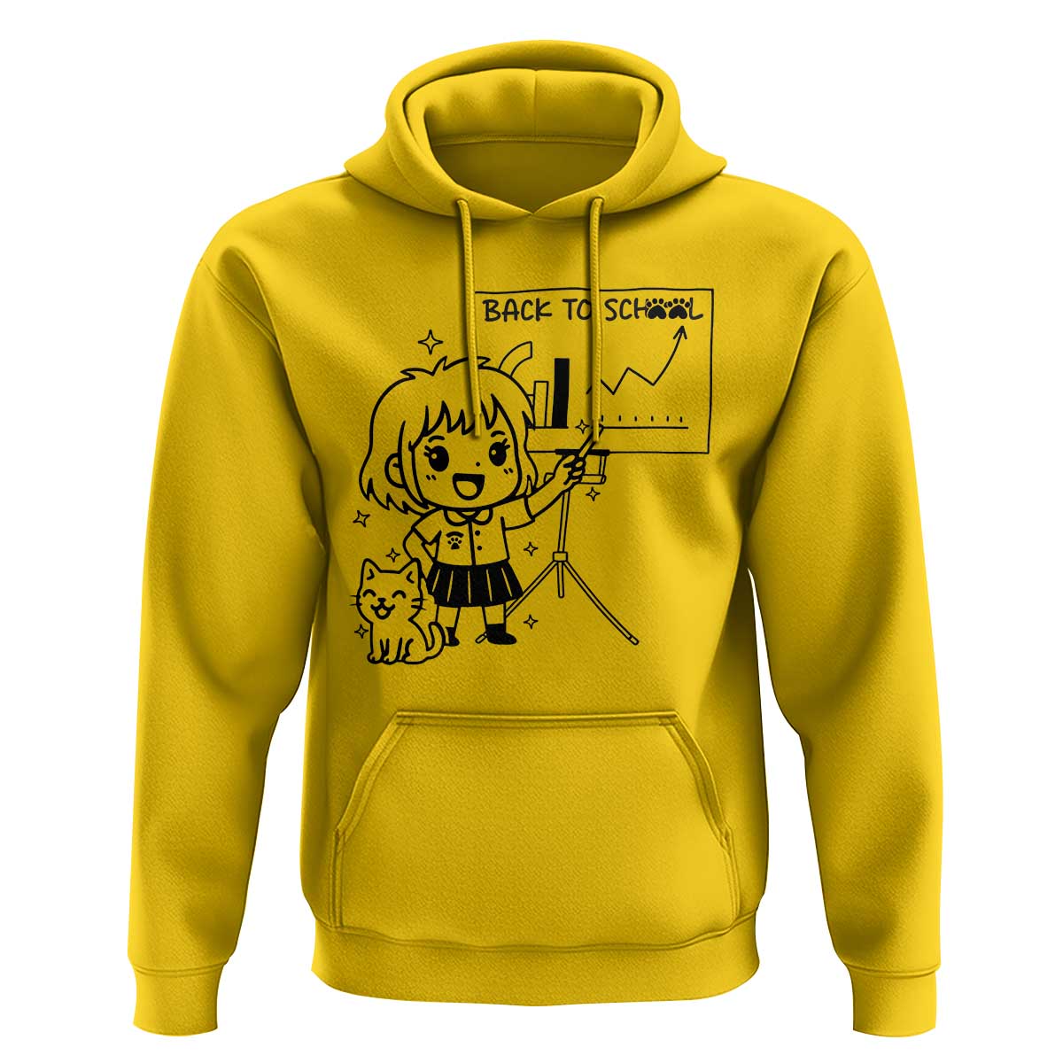 Back To school Hoodie Funny Teacher Teaching Cat Lover Gift - Wonder Print Shop
