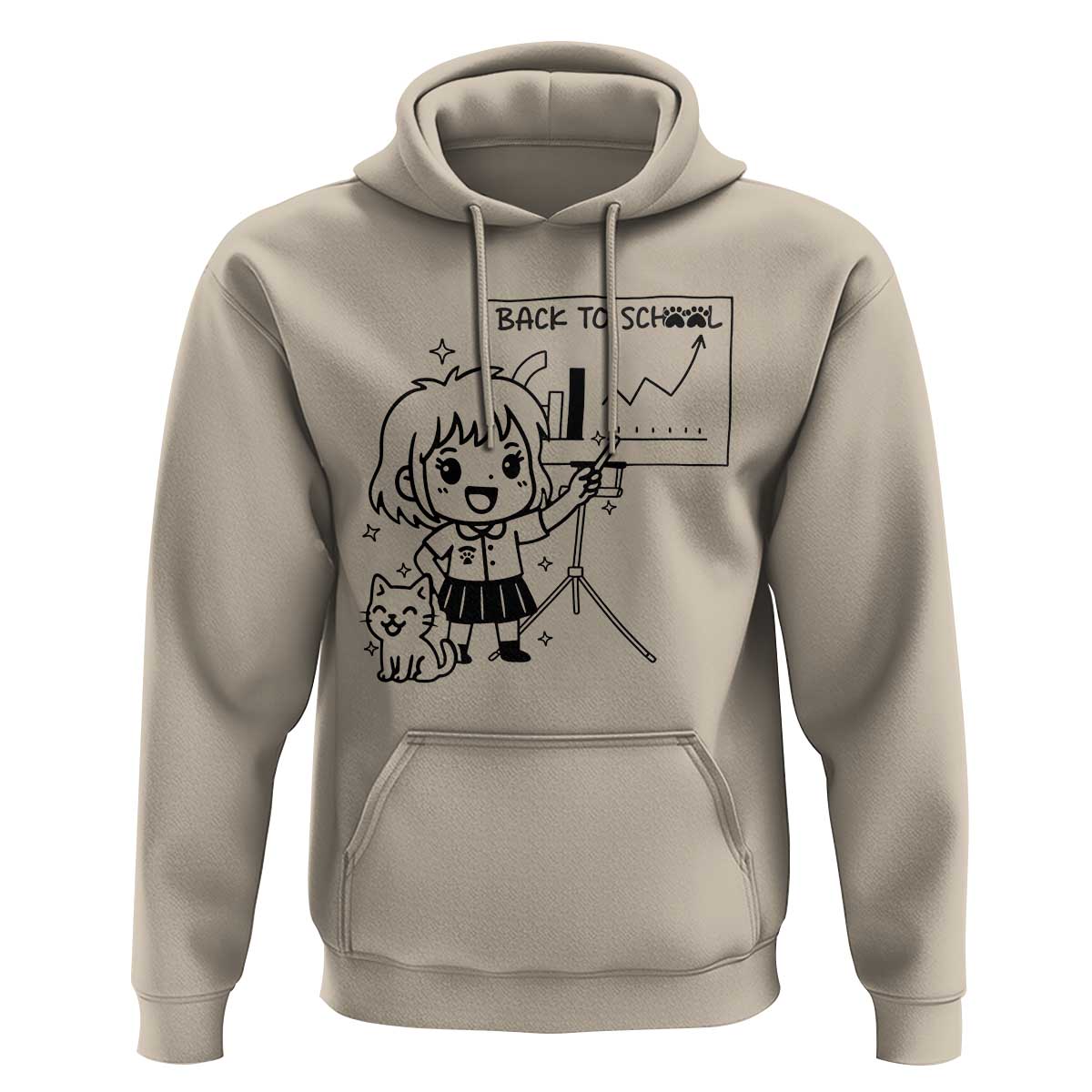 Back To school Hoodie Funny Teacher Teaching Cat Lover Gift - Wonder Print Shop
