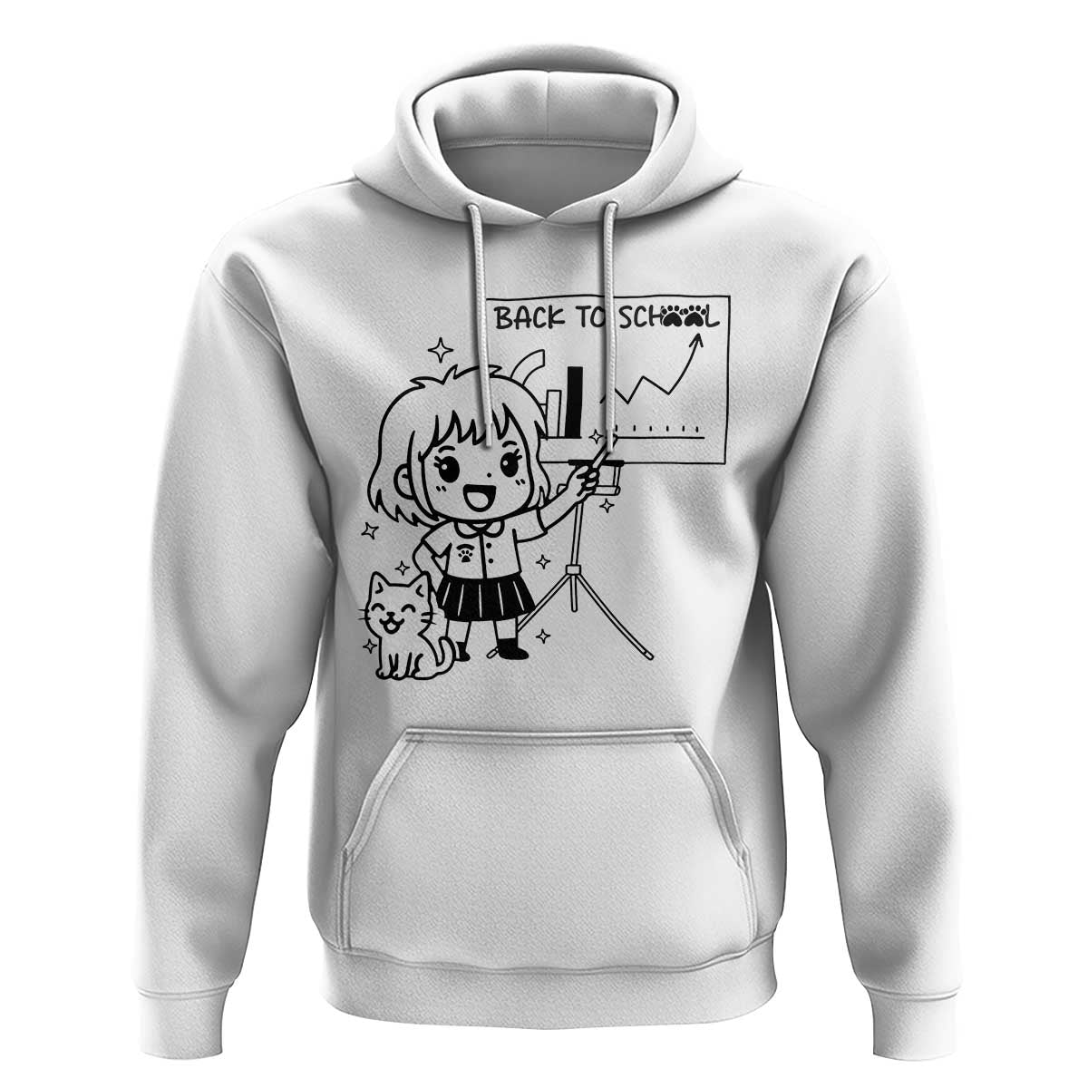 Back To school Hoodie Funny Teacher Teaching Cat Lover Gift - Wonder Print Shop