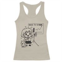 Back To school Racerback Tank Top Funny Teacher Teaching Cat Lover Gift - Wonder Print Shop