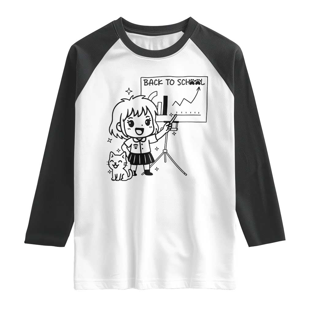 Back To school Raglan Shirt Funny Teacher Teaching Cat Lover Gift - Wonder Print Shop