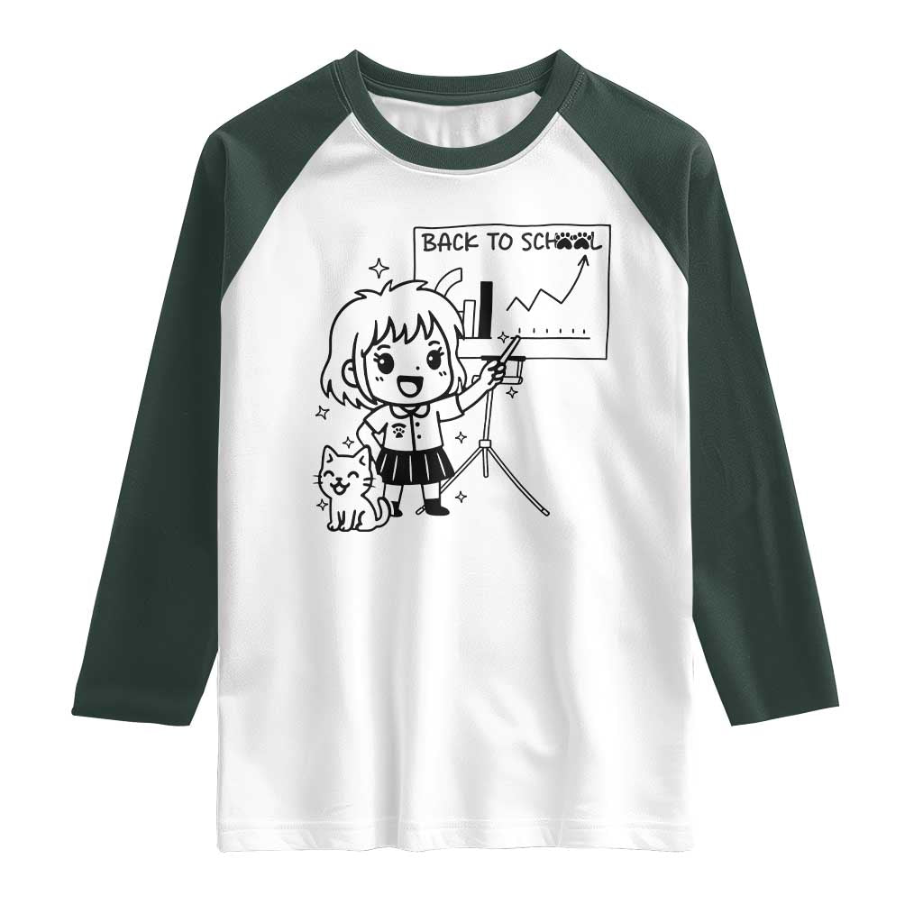 Back To school Raglan Shirt Funny Teacher Teaching Cat Lover Gift - Wonder Print Shop