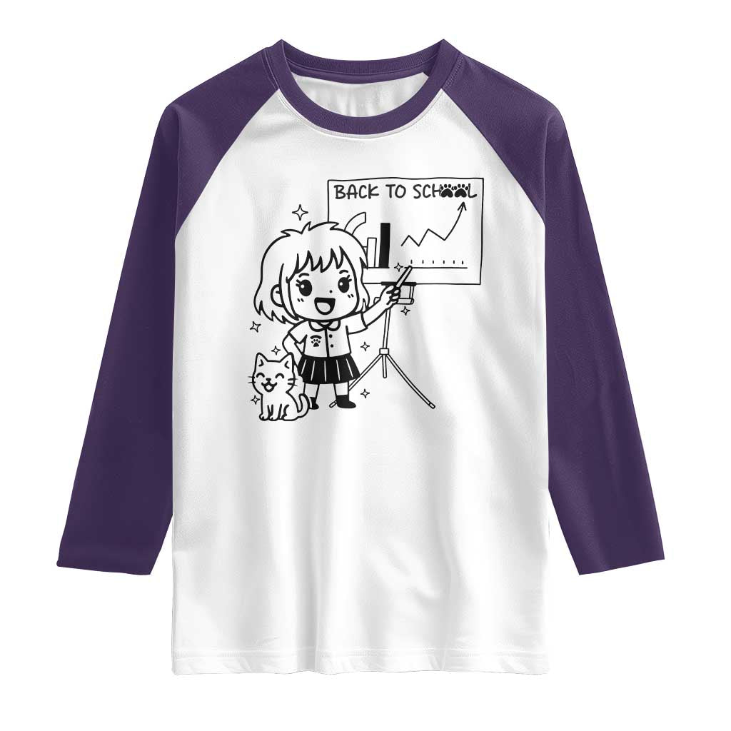 Back To school Raglan Shirt Funny Teacher Teaching Cat Lover Gift - Wonder Print Shop