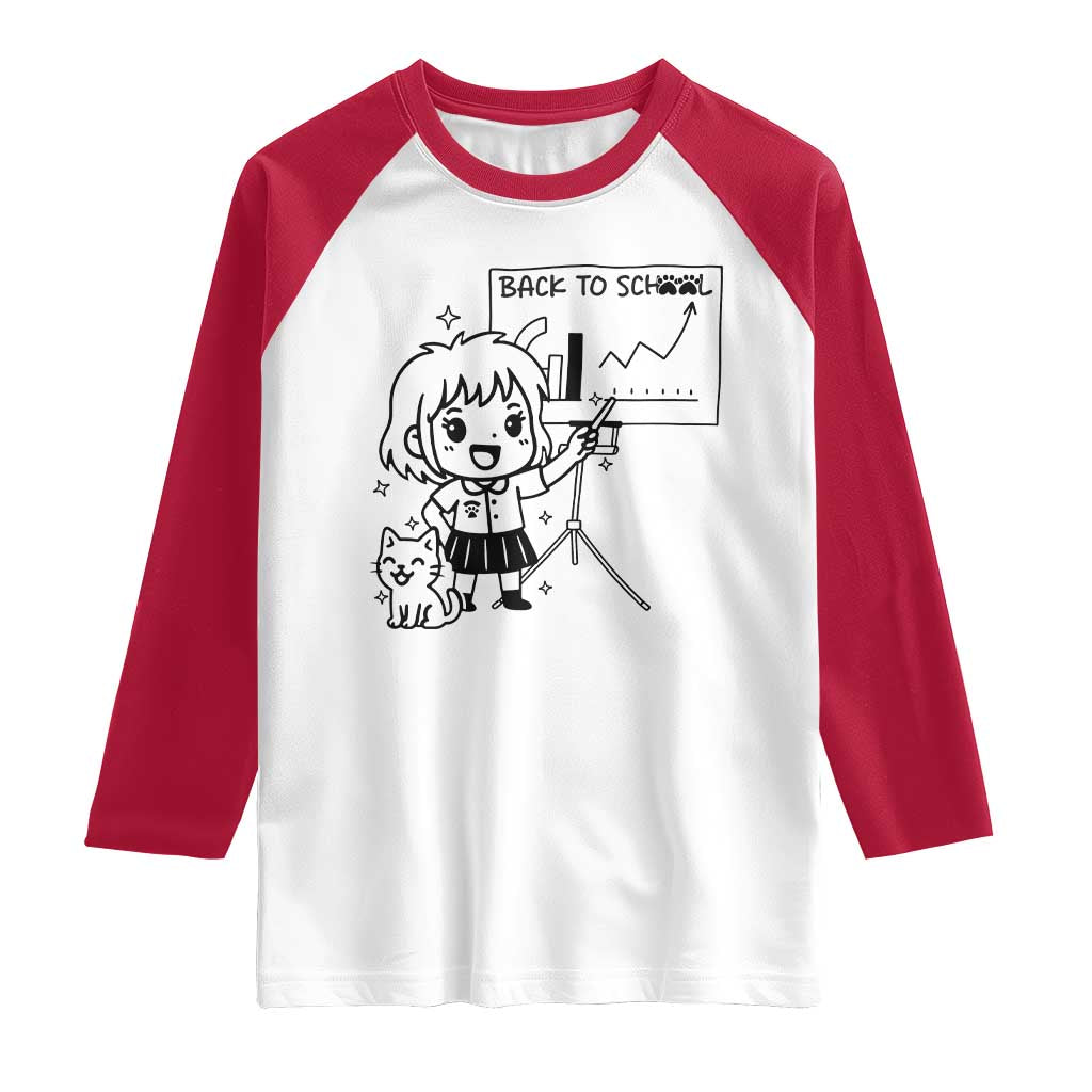 Back To school Raglan Shirt Funny Teacher Teaching Cat Lover Gift - Wonder Print Shop