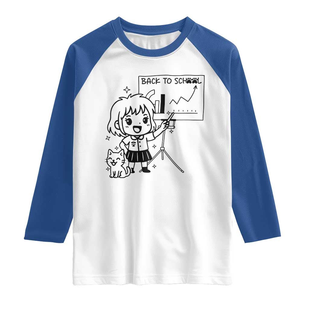 Back To school Raglan Shirt Funny Teacher Teaching Cat Lover Gift - Wonder Print Shop