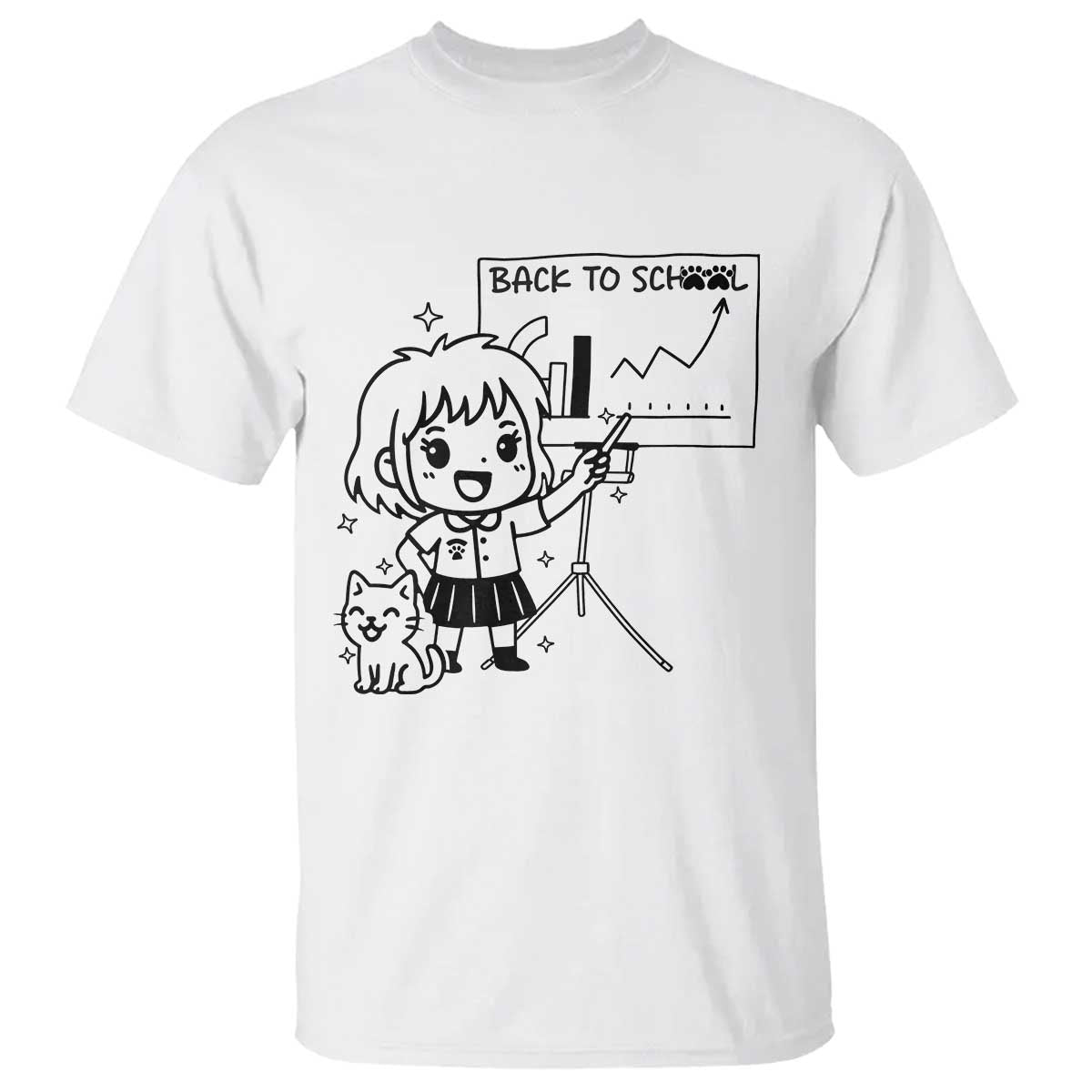 Back To school T Shirt Funny Teacher Teaching Cat Lover Gift - Wonder Print Shop