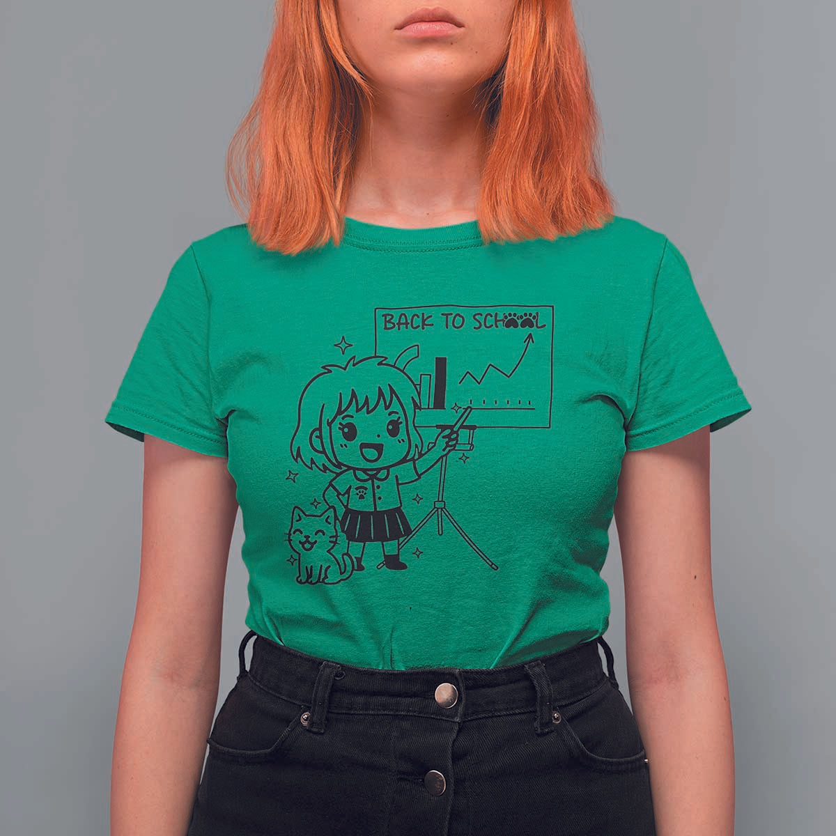 Back To school T Shirt For Women Funny Teacher Teaching Cat Lover Gift - Wonder Print Shop