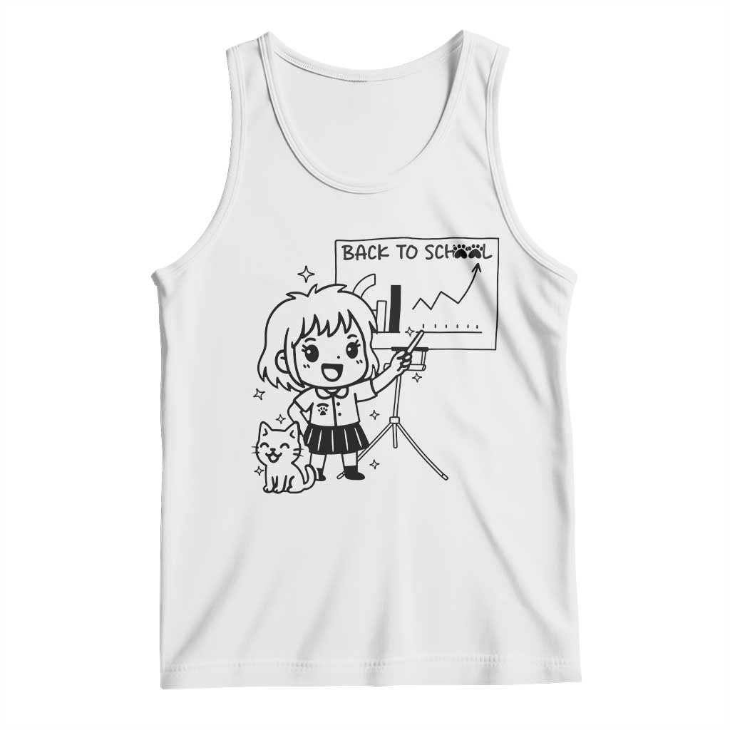 Back To school Tank Top Funny Teacher Teaching Cat Lover Gift - Wonder Print Shop