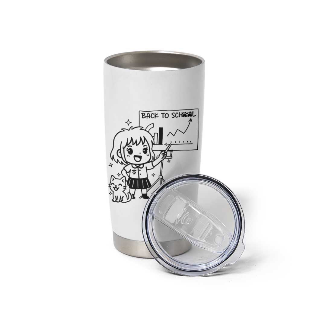 Back To school Tumbler Cup Funny Teacher Teaching Cat Lover Gift