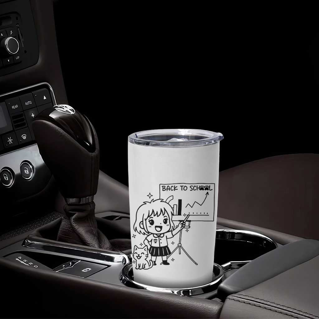 Back To school Tumbler Cup Funny Teacher Teaching Cat Lover Gift