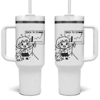 Back To school Tumbler With Handle Funny Teacher Teaching Cat Lover Gift