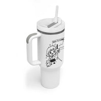 Back To school Tumbler With Handle Funny Teacher Teaching Cat Lover Gift