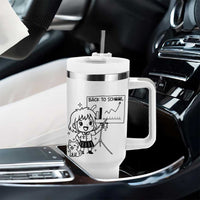 Back To school Tumbler With Handle Funny Teacher Teaching Cat Lover Gift