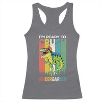 Funny Dinosaur Im Ready To Crush Kindergarten Gift Racerback Tank Top - Wonder Print Shop