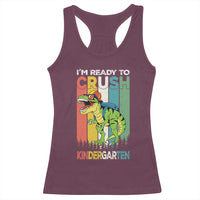 Funny Dinosaur Im Ready To Crush Kindergarten Gift Racerback Tank Top - Wonder Print Shop