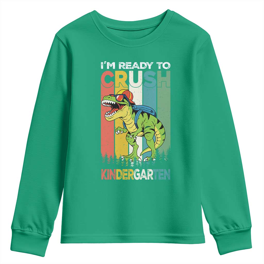 Funny Dinosaur Im Ready To Crush Kindergarten Gift Youth Sweatshirt - Wonder Print Shop