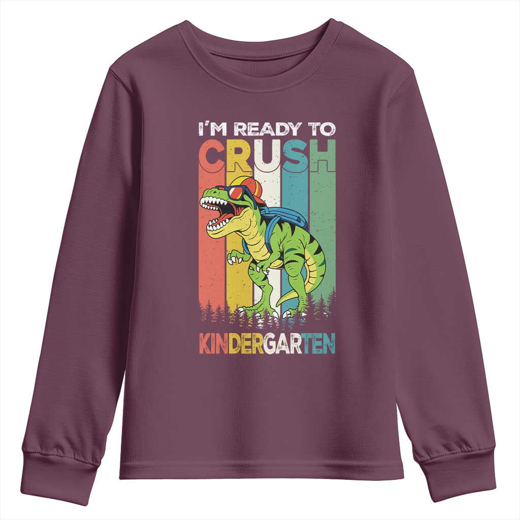 Funny Dinosaur Im Ready To Crush Kindergarten Gift Youth Sweatshirt - Wonder Print Shop