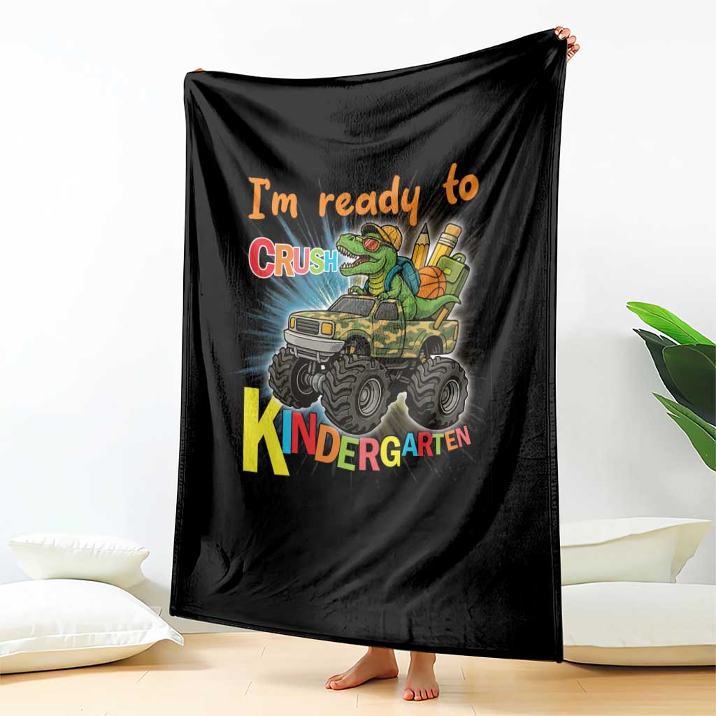 Im Ready To Crush Kindergarten Throw Blanket Dinosaur Driving Truck Gift - Wonder Print Shop