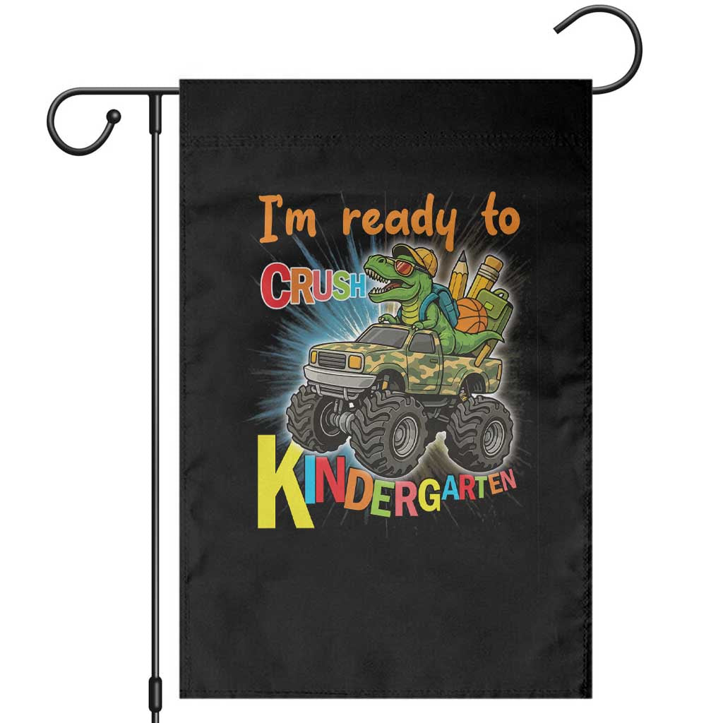Im Ready To Crush Kindergarten Garden Flag Dinosaur Driving Truck Gift - Wonder Print Shop