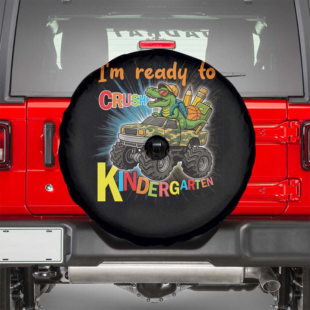 Im Ready To Crush Kindergarten Spare Tire Cover Dinosaur Driving Truck Gift - Wonder Print Shop