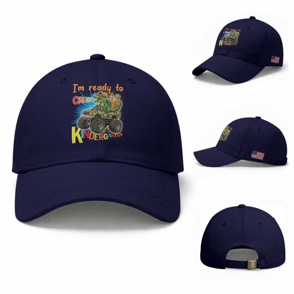 Im Ready To Crush Kindergarten Baseball Cap Dinosaur Driving Truck Gift