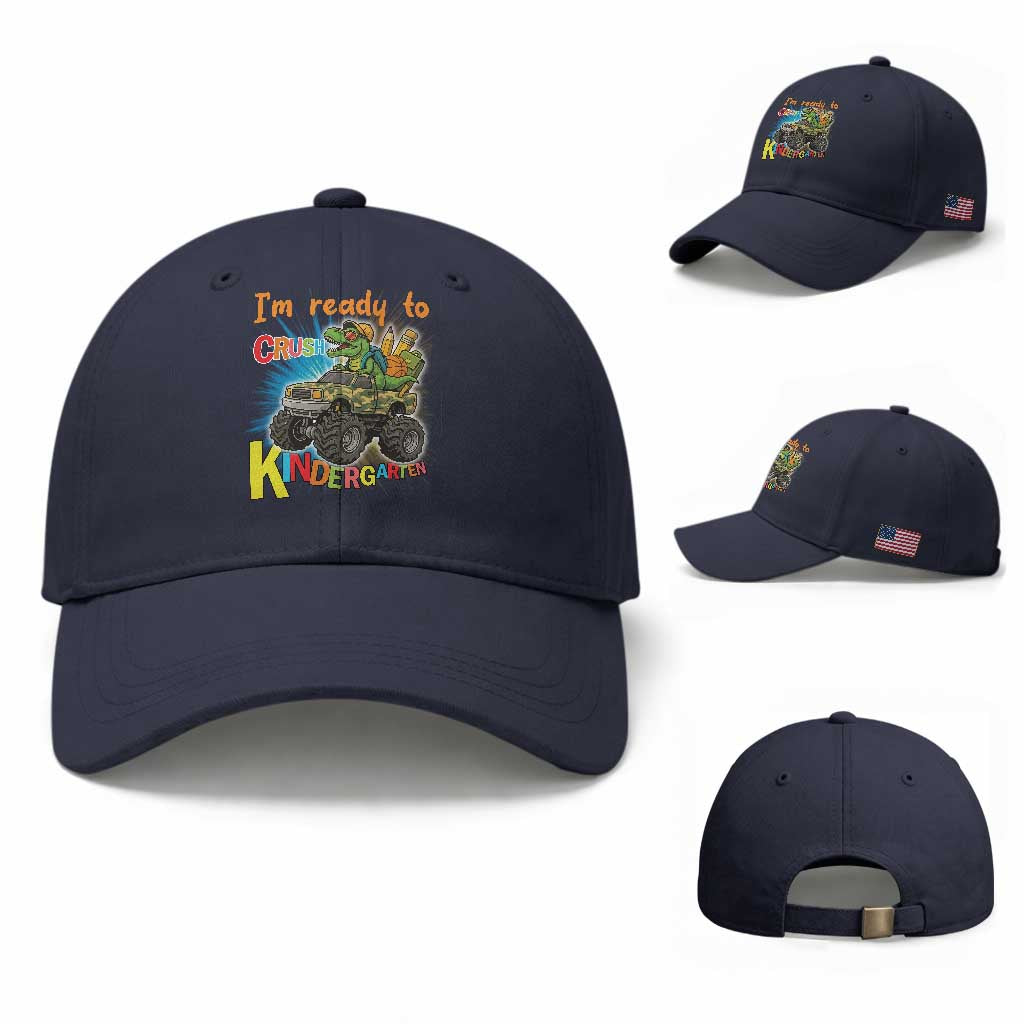 Im Ready To Crush Kindergarten Baseball Cap Dinosaur Driving Truck Gift