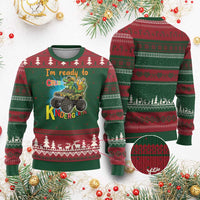 Im Ready To Crush Kindergarten Ugly Christmas Sweater Dinosaur Driving Truck Gift - Wonder Print Shop