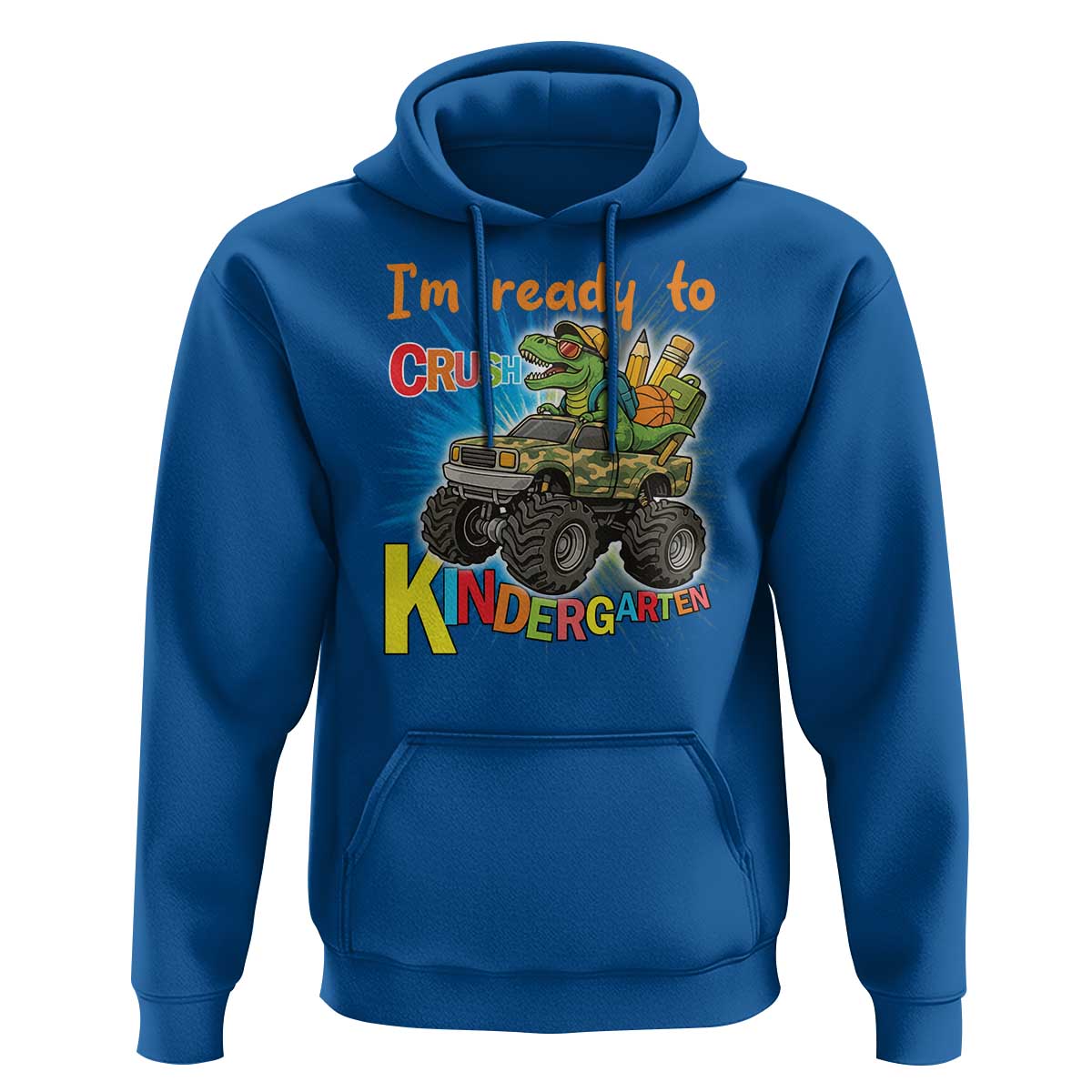 Im Ready To Crush Kindergarten Hoodie Dinosaur Driving Truck Gift - Wonder Print Shop
